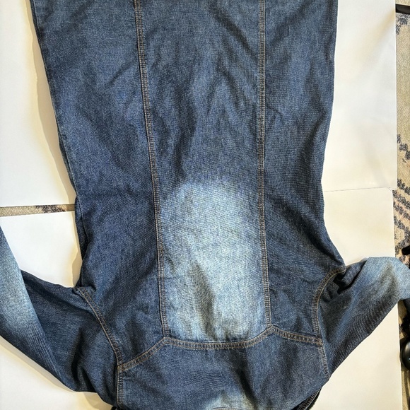 90s Denim Faux fur collard Jean jacketed Y2k vintage - Picture 8 of 8